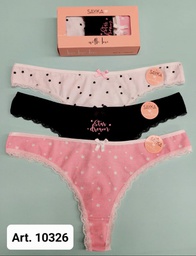 [SAY10326] PACK X3 COLALES MAX ESTAMPADA CON PUNTILLA