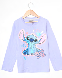 [DIS82911]  INV. REMERA DE ALGODÓN ESTAMPA CON GLITTER "STITCH"