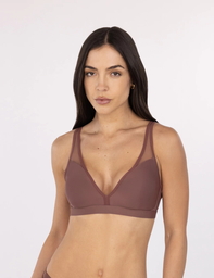 [ANDA0054] CORPIÑO HALTER DE MICROFIBRA Y TUL CON LYCRA