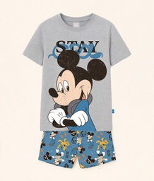 [DIS80577] VER. PIJAMA REMERA DE ALGODÓN Y SHORT SUBLIMADO "MICKEY"