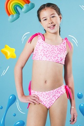 [ELE2618] VER. MALLA BIKINI ESTAMPADA CON DETALLE DE MOÑOS LISOS "ANIMAL PRINT"