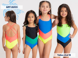 [VYO8203] VER. MALLA ENTERA NENA LISA CON RECORTES