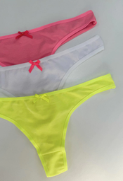 [KIE6131] PACK X3 COLALES DE ALGODÓN Y LYCRA LISO FLUO