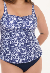 [KIE24854] VER. MALLA TANKINI TIRO CORTO ESTAMPADA