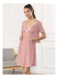 [LEN26203] INV. CAMISON MATERNAL DE JERSEY CON TAZA DE LACTANCIA Y MAÑANITA