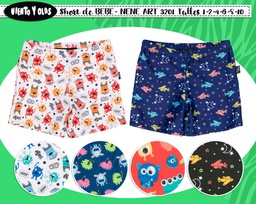 [VYO3201] BLACK! -15% OFF !! - MALLA SHORT BEBÉ Y NENE ESTAMPADO 